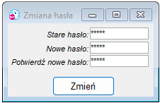 Zmiana hasła Zmiana hasła