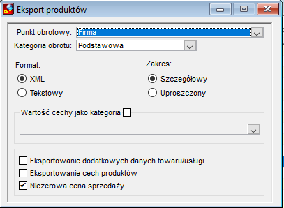 Produkty – eksport danych Produkty – eksport danych