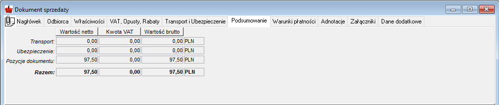 Zakładka Podsumowanie Zakładka Podsumowanie
