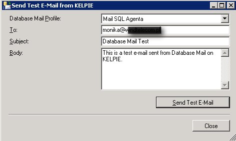 Konfigurowanie Database Mail – wysyłanie testowego e-maila
