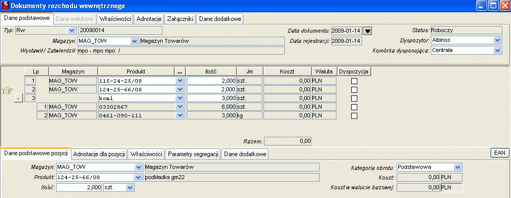 Dokument rozchodu wewnętrznego Dokument rozchodu wewnętrznego