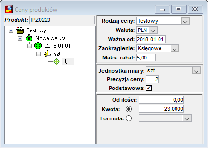 Ceny produktu