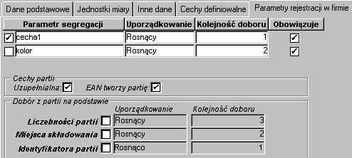 Rysunek. Produkty - Zakładka Parametry rejestracji w firmie. Rysunek. Produkty - Zakładka Parametry rejestracji w firmie.