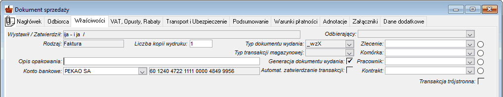 Zakładka Właściwości Zakładka Właściwości