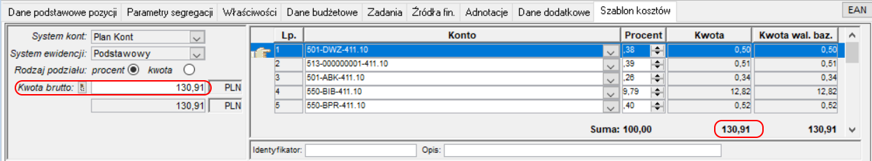 Zamiana kwoty netto/brutto Zamiana kwoty netto/brutto