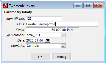 Tworzenie lokaty