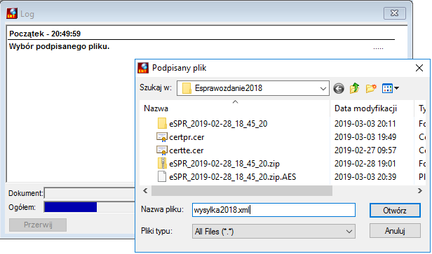 Wybór podpisanego pliku Wybór podpisanego pliku