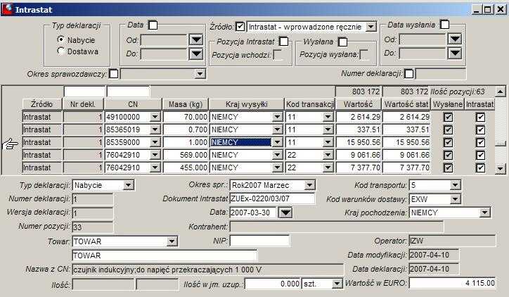 Intrastat Intrastat