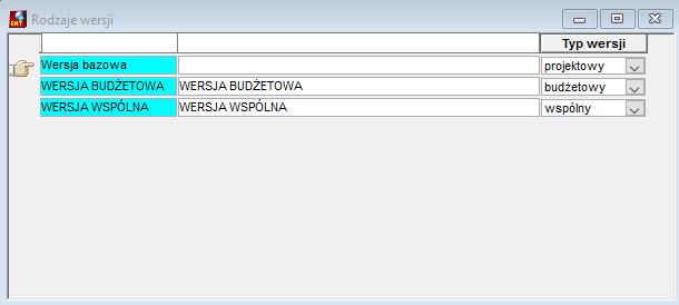 Rodzaje wersji Rodzaje wersji