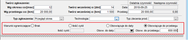 Warunki ograniczające Warunki ograniczające