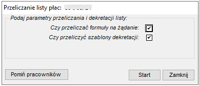 Okienko przeliczania na żądanie