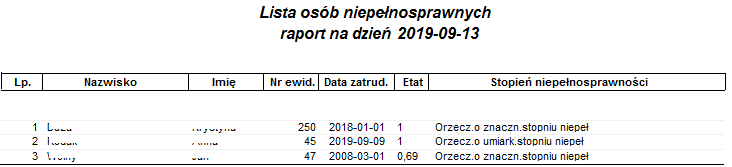 Przykładowy raport Niepełnosprawni