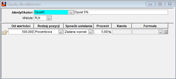 Okno Opusty dla odbiorców