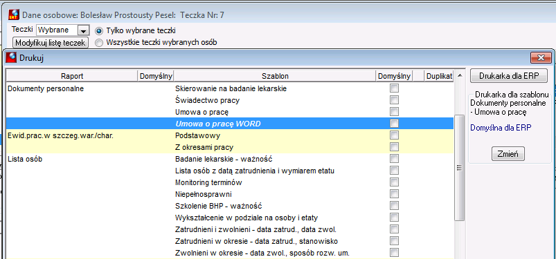 Uruchomienie raportu z funkcją w skrypcie