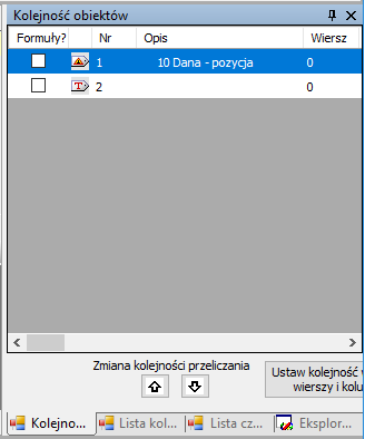 Okno Kolejność obiektów