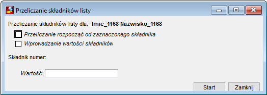 Przeliczanie składników listy płac