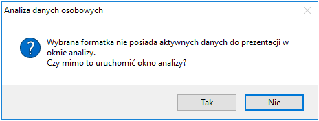 Komunikat o braku na formatce danych do prezentacji Komunikat o braku na formatce danych do prezentacji