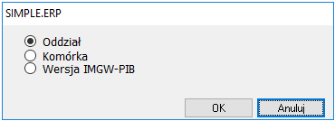 Okno wyboru elementu struktury