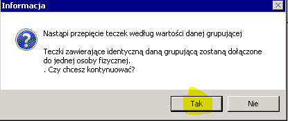 Informacja o operacjach do wykonania