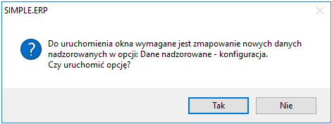 Komunikat o nowych danych do mapowania
