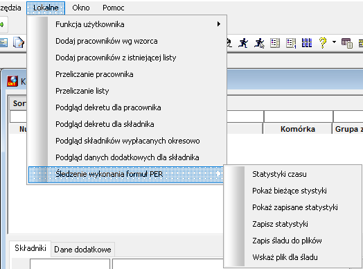 Opcje statystyk czasu wykonania formuł dostępne z okna Kompletacja listy płac.png Opcje statystyk czasu wykonania formuł dostępne z okna Kompletacja listy płac.png
