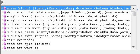 Okno Edycja formuł – podpowiedź kontekstowa