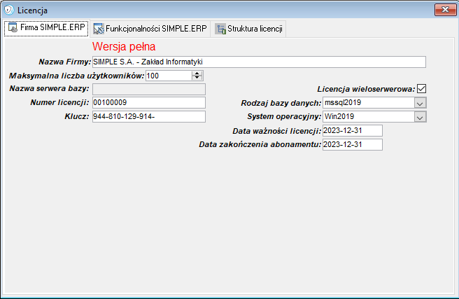 Okno Licencja Okno Licencja