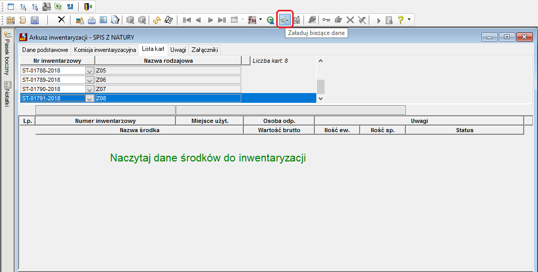Arkusz inwentaryzacji – spis z natury Arkusz inwentaryzacji – spis z natury