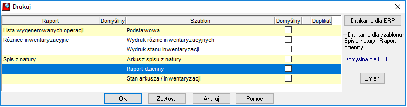 Spis z natury - raport dzienny Spis z natury - raport dzienny