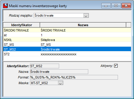 Maski numeru inwentarzowego