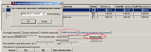 Ewidencja operacji Ewidencja operacji