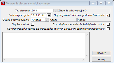 Windykacja - Tworzenie zlecenia windykacyjnego Windykacja - Tworzenie zlecenia windykacyjnego